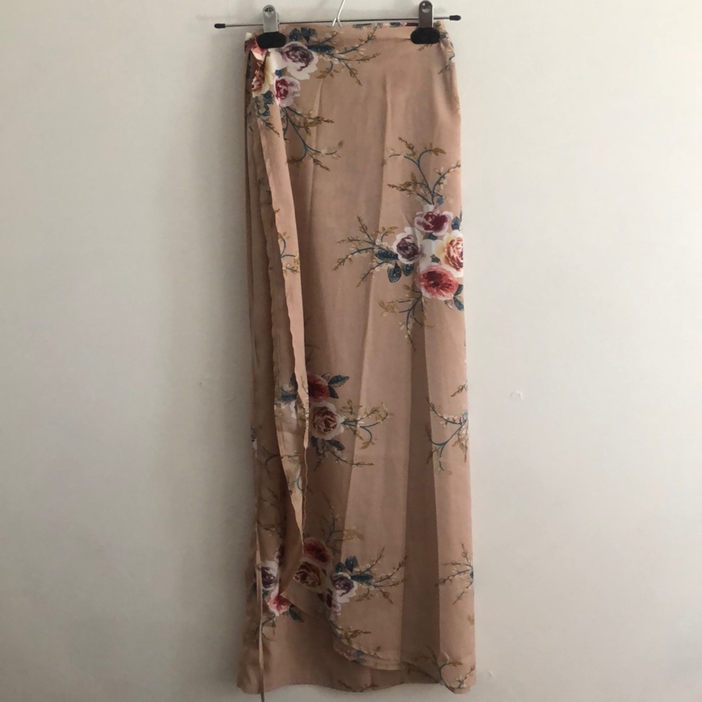 Shein floral wrap maxi skirt